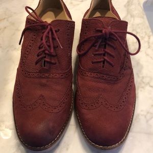 Cole Hana red leather oxfords